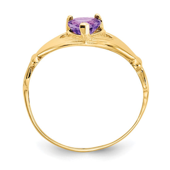 CZ Birthstone Claddagh Heart Ring