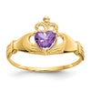 CZ Birthstone Claddagh Heart Ring