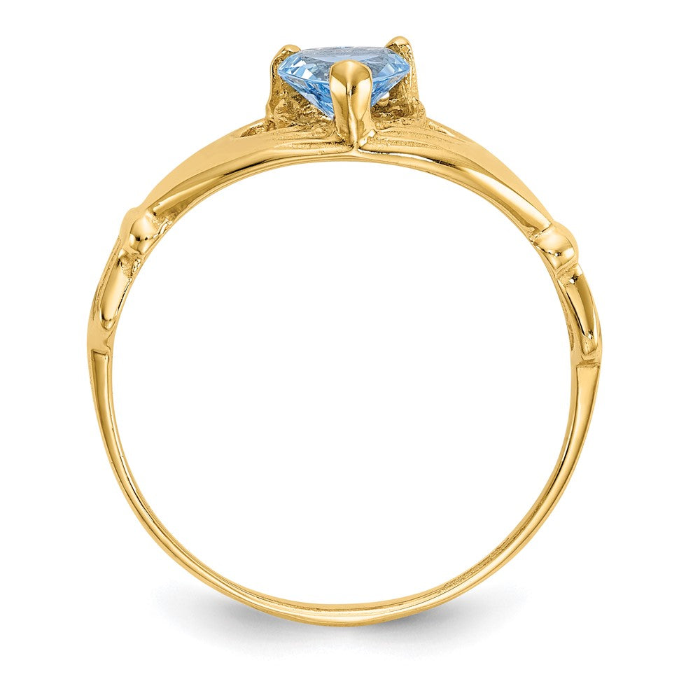 CZ Birthstone Claddagh Heart Ring
