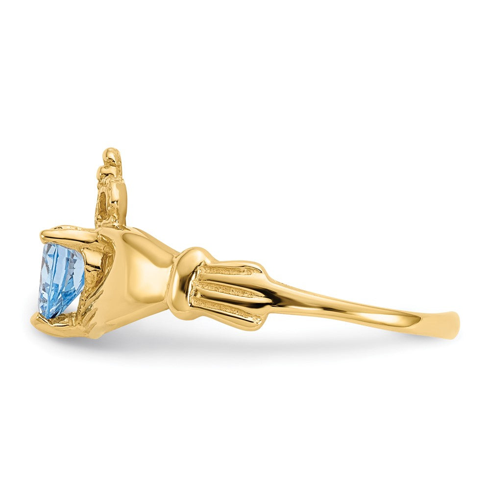 CZ Birthstone Claddagh Heart Ring