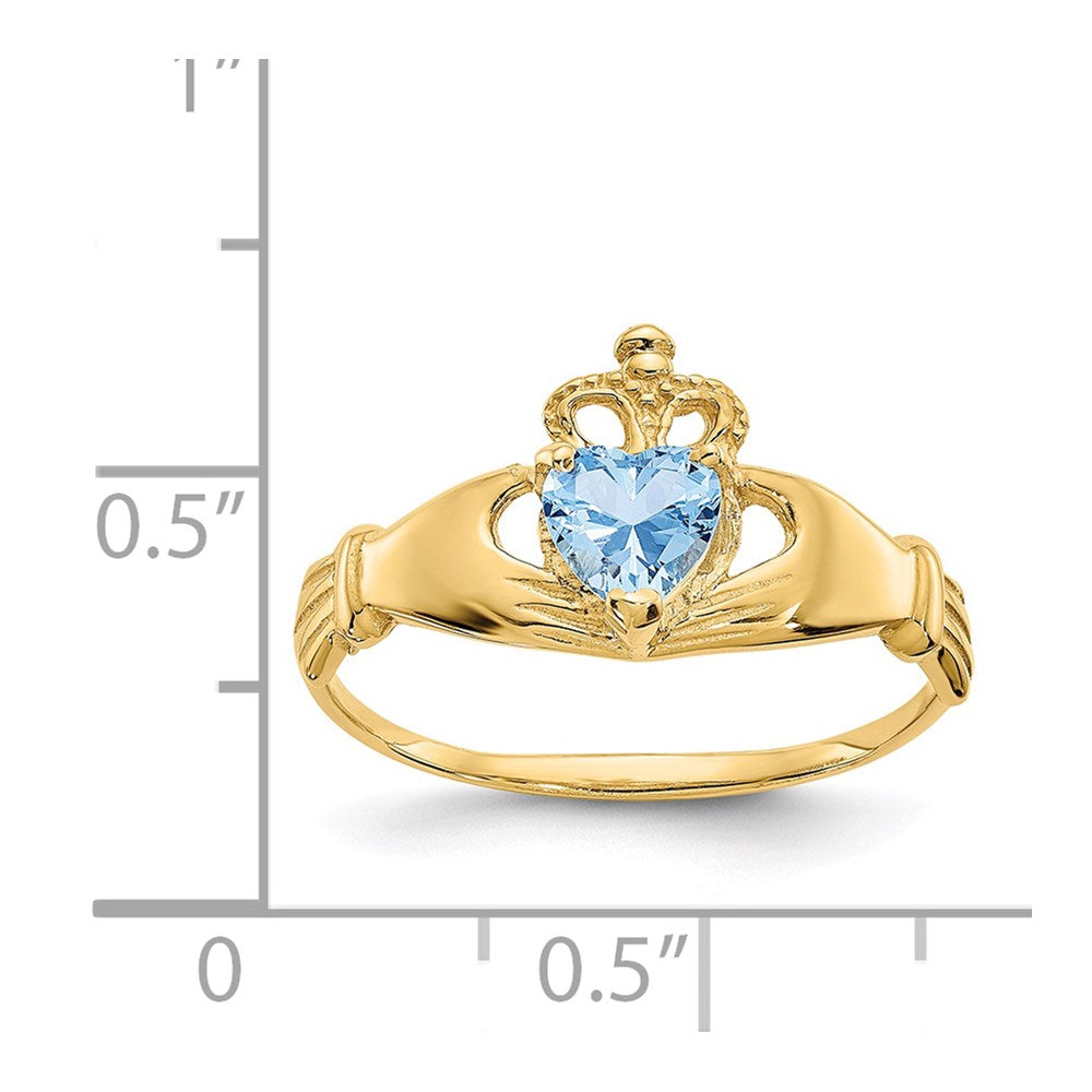 CZ Birthstone Claddagh Heart Ring