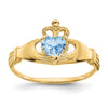 CZ Birthstone Claddagh Heart Ring