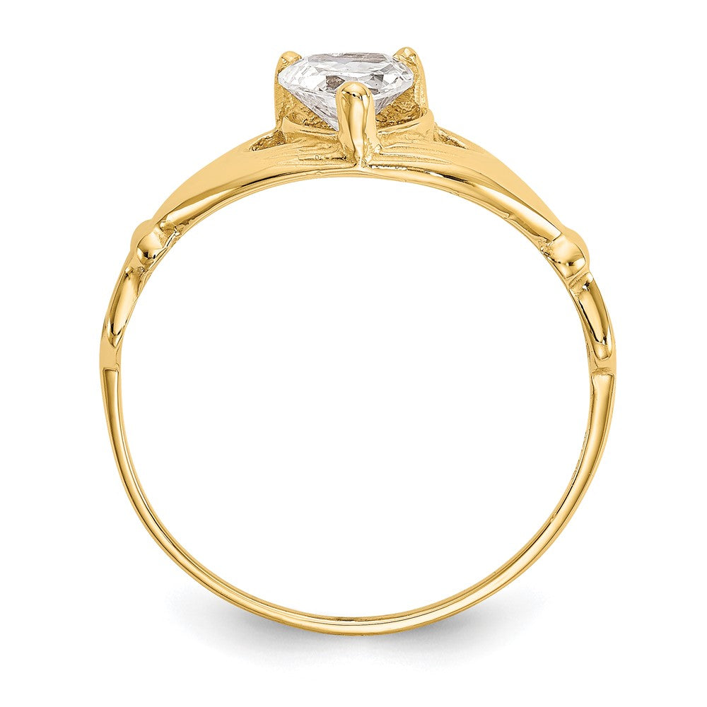 CZ Birthstone Claddagh Heart Ring