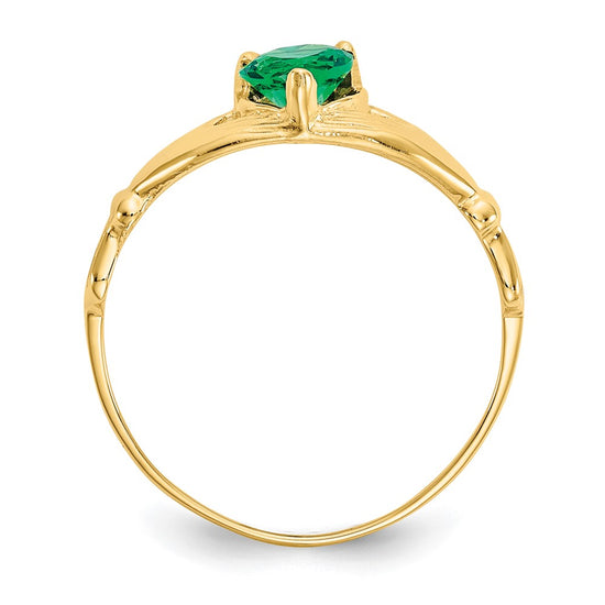 CZ Birthstone Claddagh Heart Ring