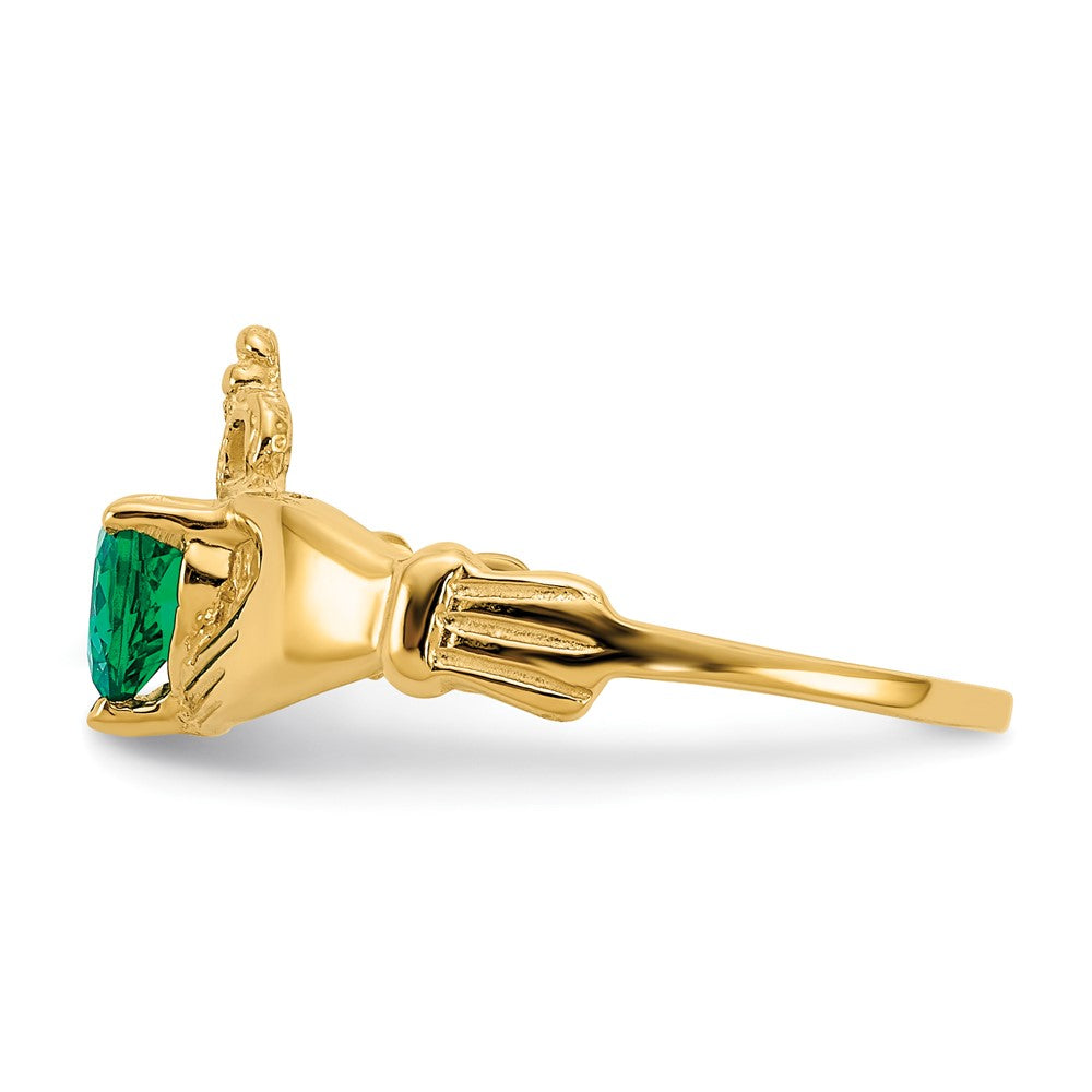 CZ Birthstone Claddagh Heart Ring