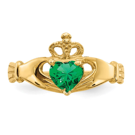 CZ Birthstone Claddagh Heart Ring