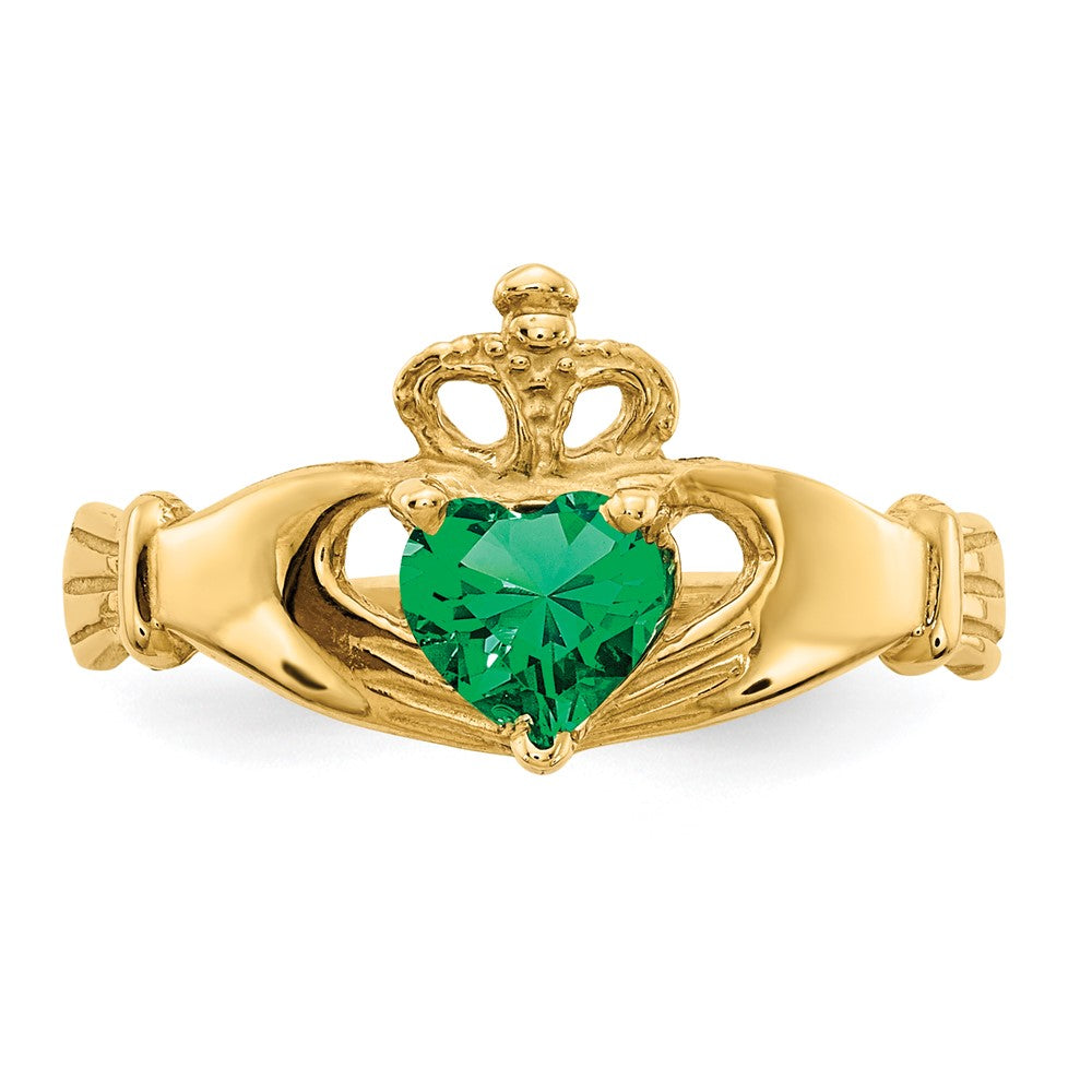 CZ Birthstone Claddagh Heart Ring