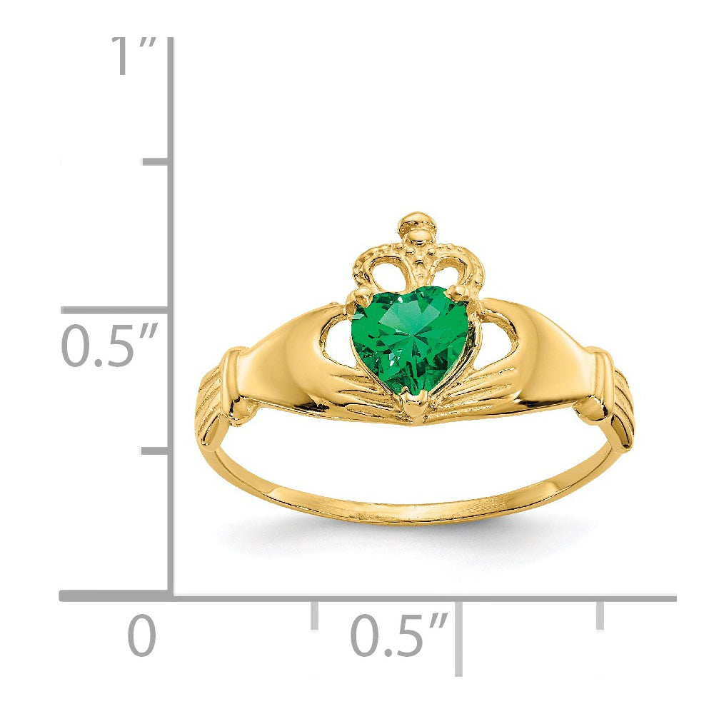 CZ Birthstone Claddagh Heart Ring