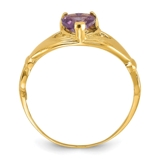CZ Birthstone Claddagh Heart Ring