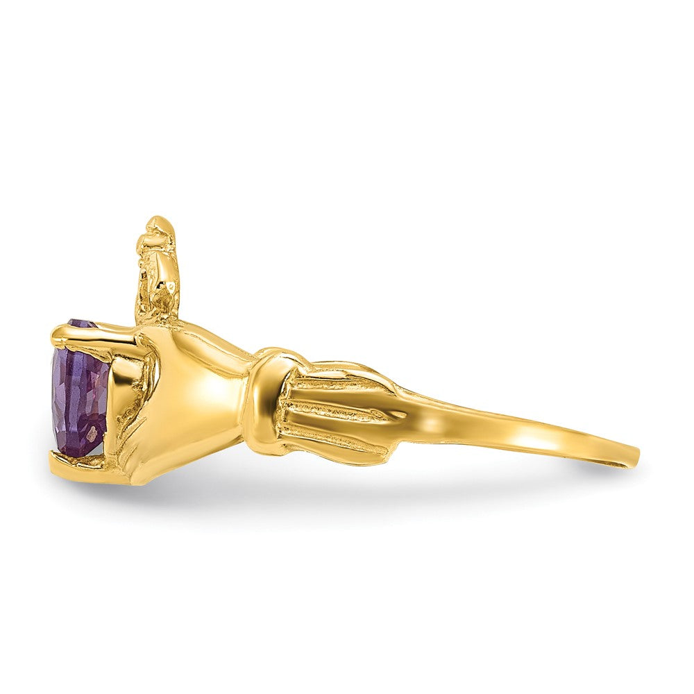 CZ Birthstone Claddagh Heart Ring