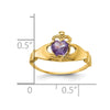 CZ Birthstone Claddagh Heart Ring