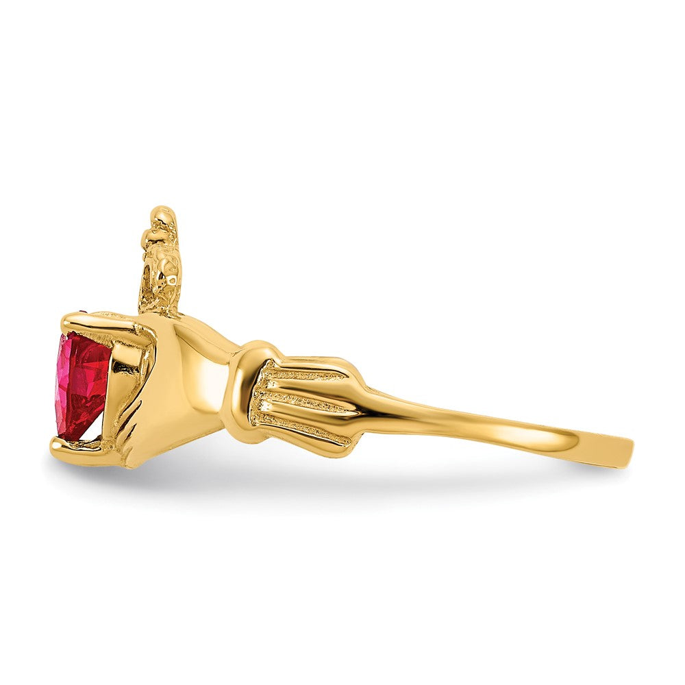 CZ Birthstone Claddagh Heart Ring