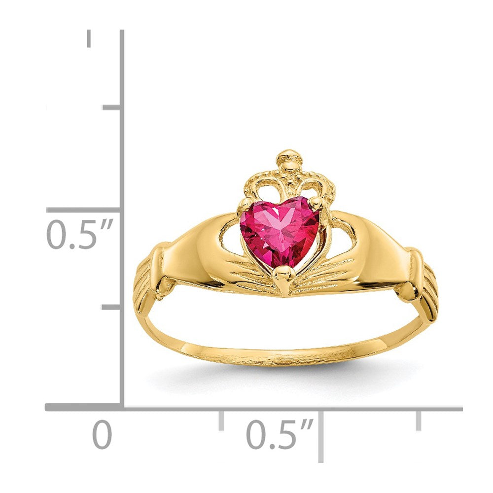 CZ Birthstone Claddagh Heart Ring