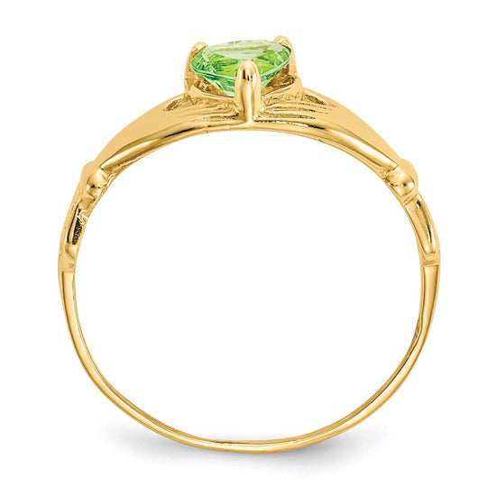 CZ Birthstone Claddagh Heart Ring
