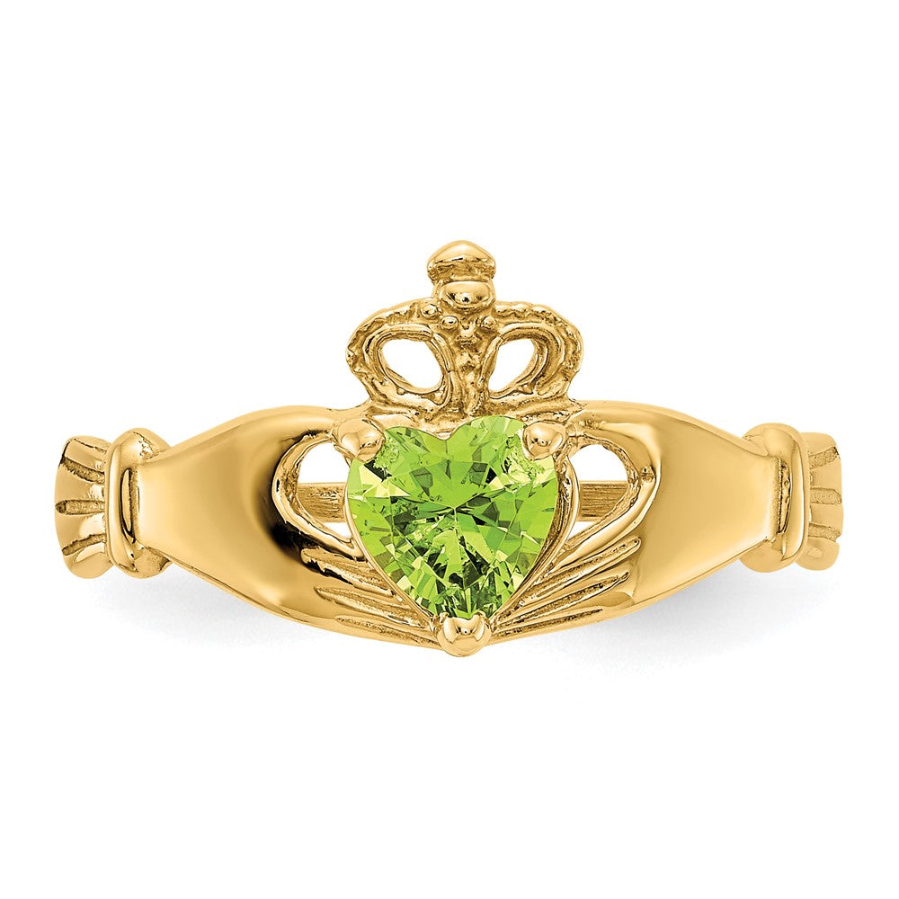 CZ Birthstone Claddagh Heart Ring