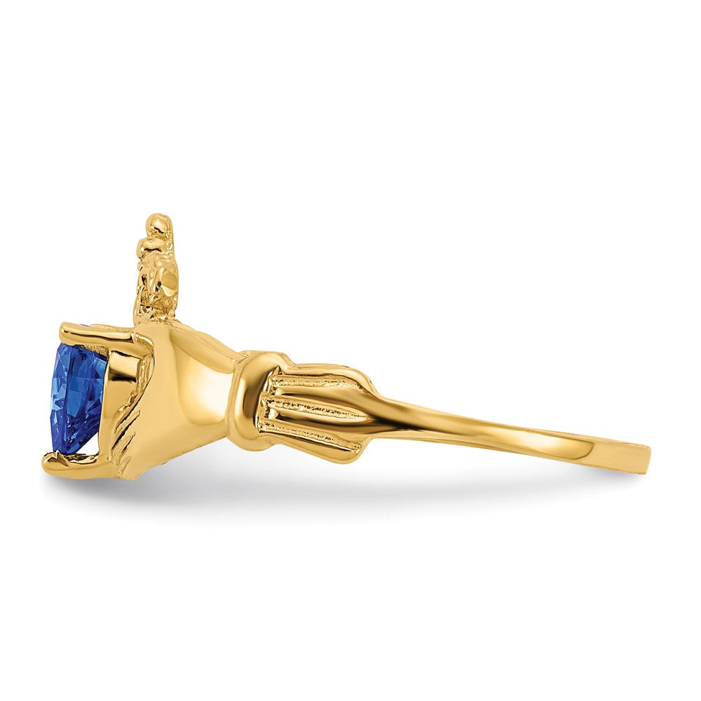 CZ Birthstone Claddagh Heart Ring
