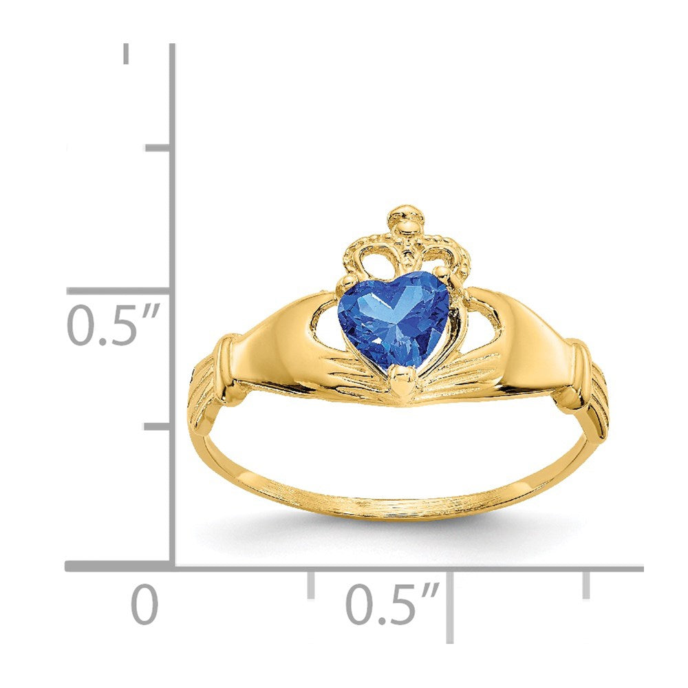CZ Birthstone Claddagh Heart Ring