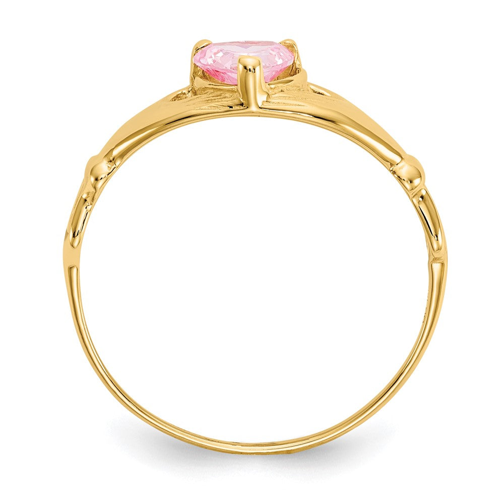 CZ Birthstone Claddagh Heart Ring