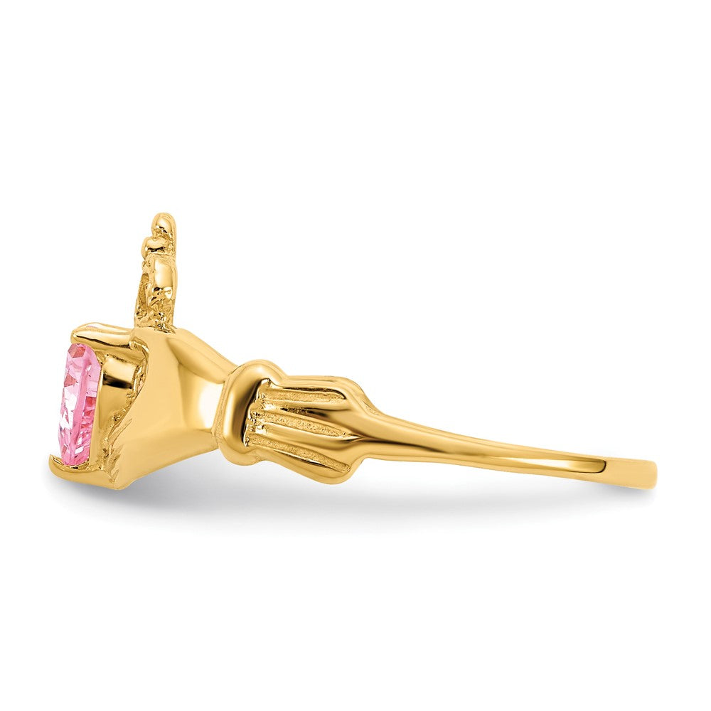 CZ Birthstone Claddagh Heart Ring