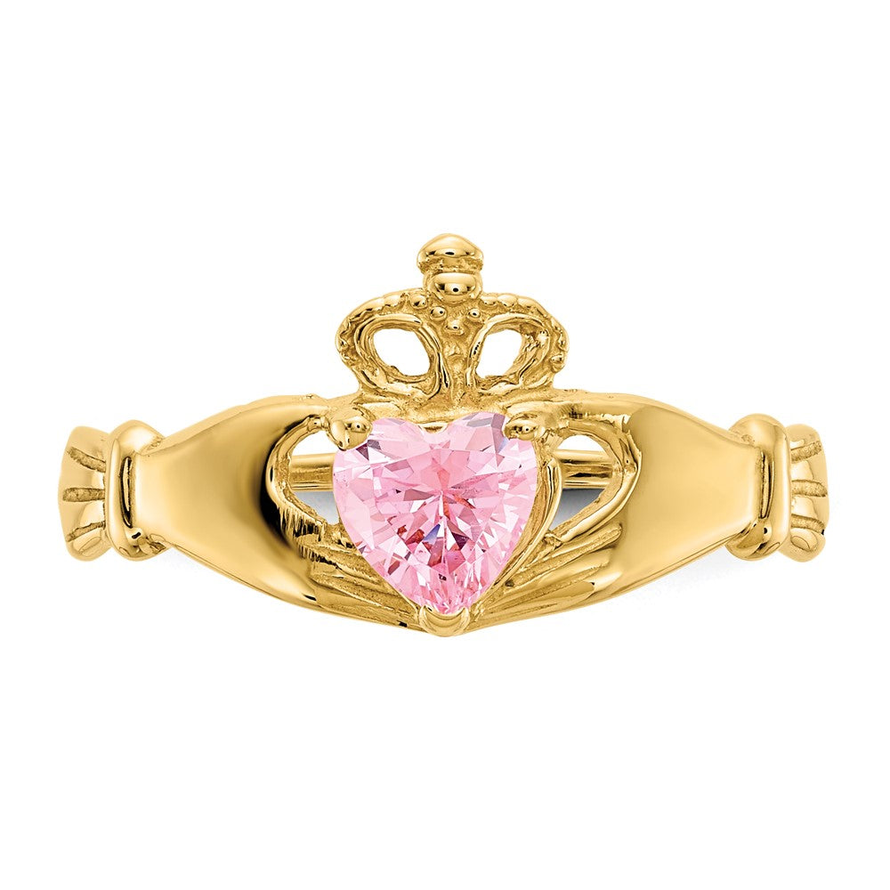 CZ Birthstone Claddagh Heart Ring
