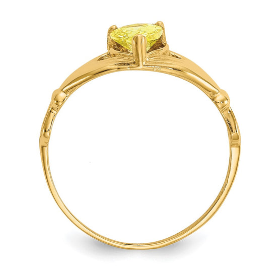 CZ Birthstone Claddagh Heart Ring