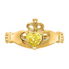 CZ Birthstone Claddagh Heart Ring