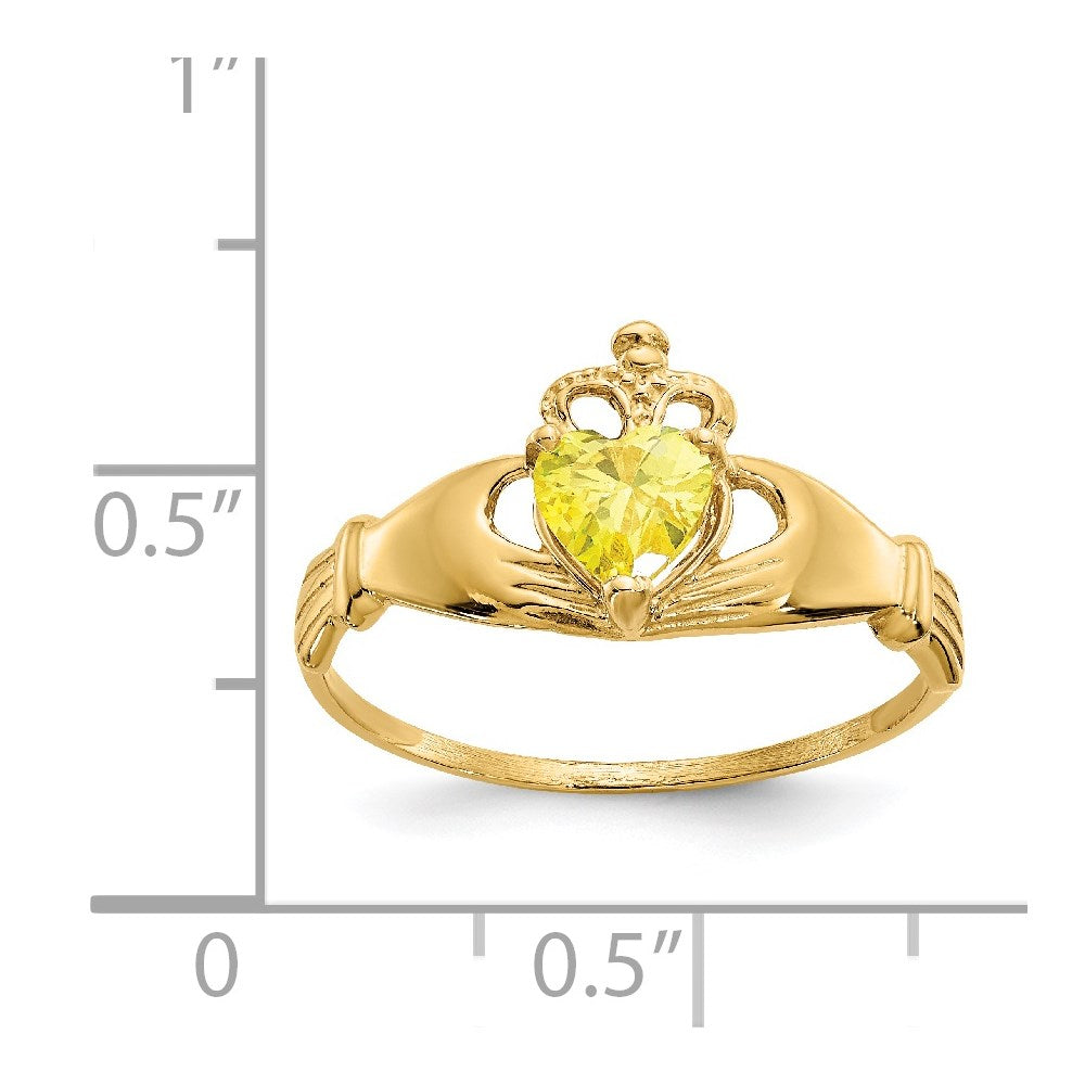 CZ Birthstone Claddagh Heart Ring