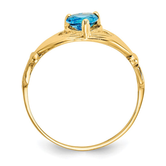 CZ Birthstone Claddagh Heart Ring