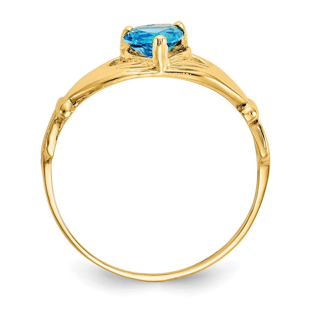 CZ Birthstone Claddagh Heart Ring