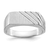 14k White Gold 16.5x7.5mm Open Back Mens Signet Ring