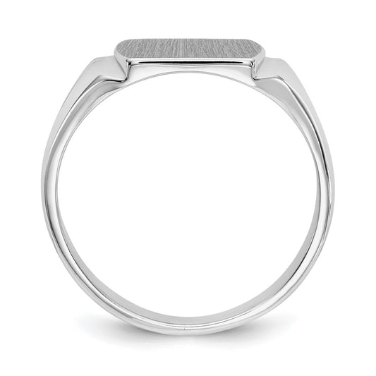 14k White Gold 10.5x8.0mm Closed Back Signet Ring