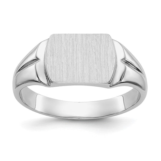 14k White Gold 10.5x8.0mm Closed Back Signet Ring