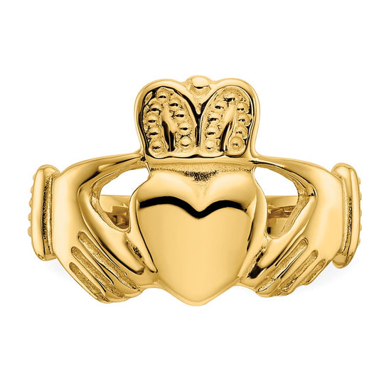14k Ladies Polished Claddagh Ring