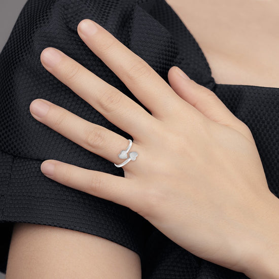 Gold Polished Bypass Heart Toe Ring