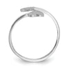 Gold Polished Bypass Heart Toe Ring