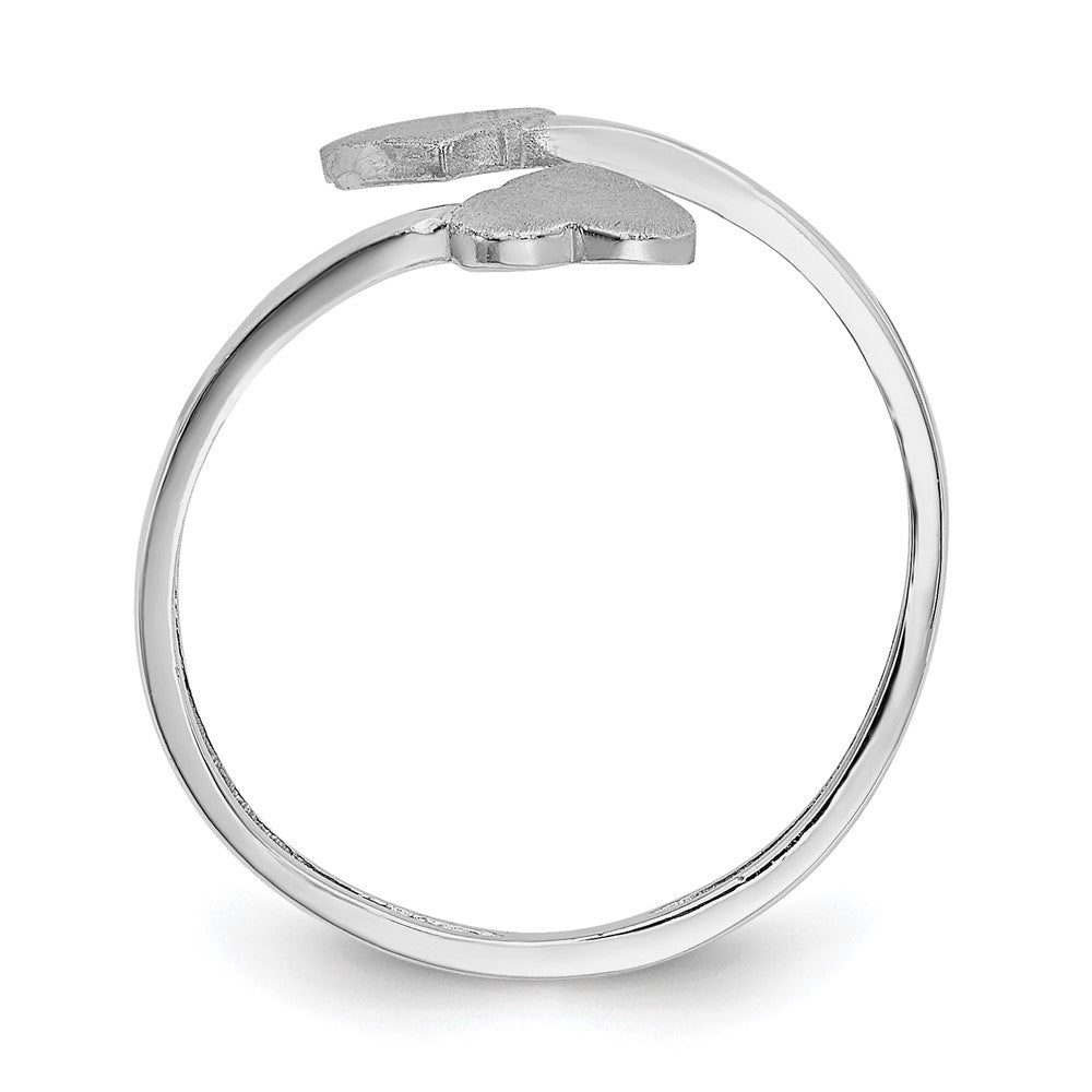 Gold Polished Bypass Heart Toe Ring