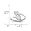 Gold Polished Bypass Heart Toe Ring