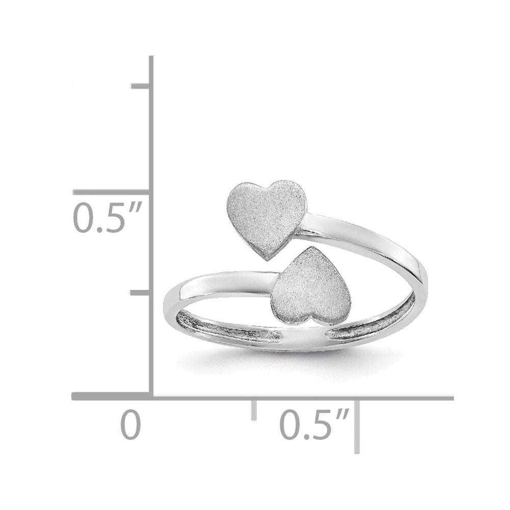Gold Polished Bypass Heart Toe Ring