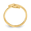 Gold Polished Bypass Heart Toe Ring