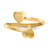 Gold Polished Bypass Heart Toe Ring
