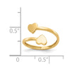 Gold Polished Bypass Heart Toe Ring