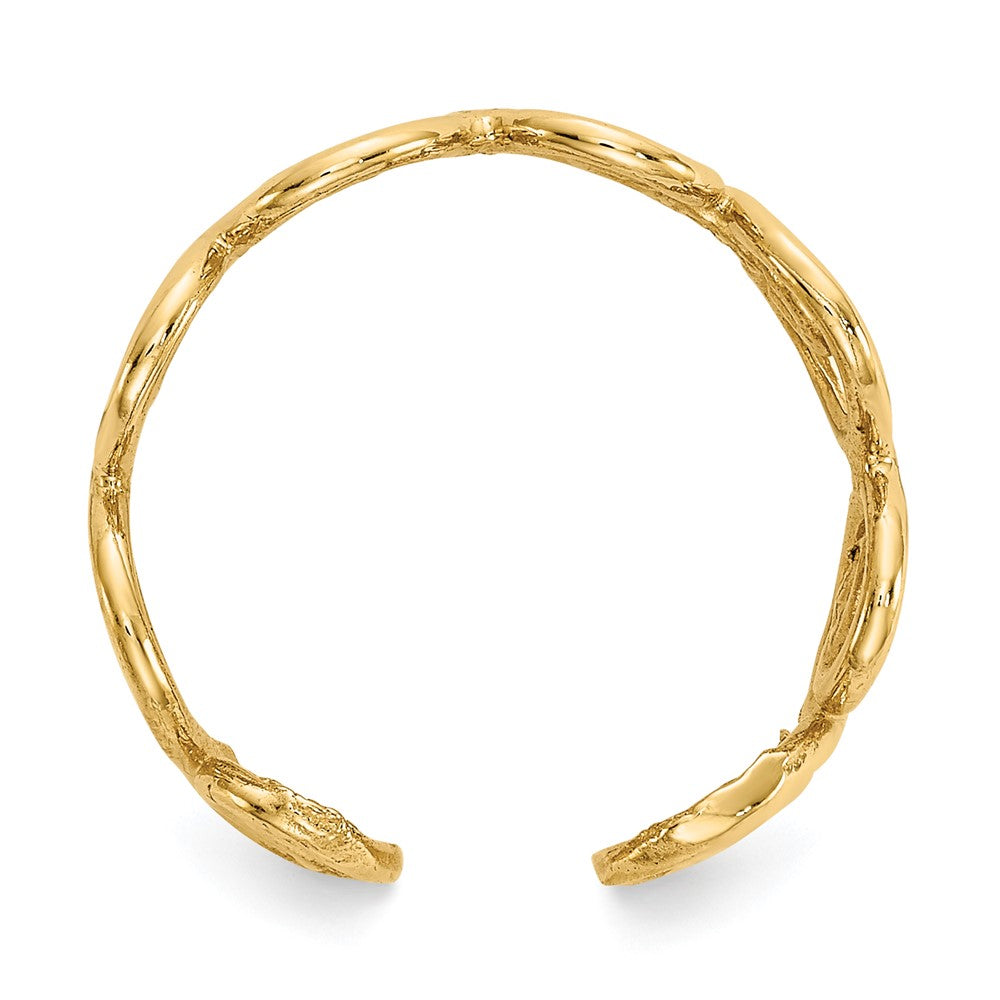 Gold Polished Swirl Toe Rings