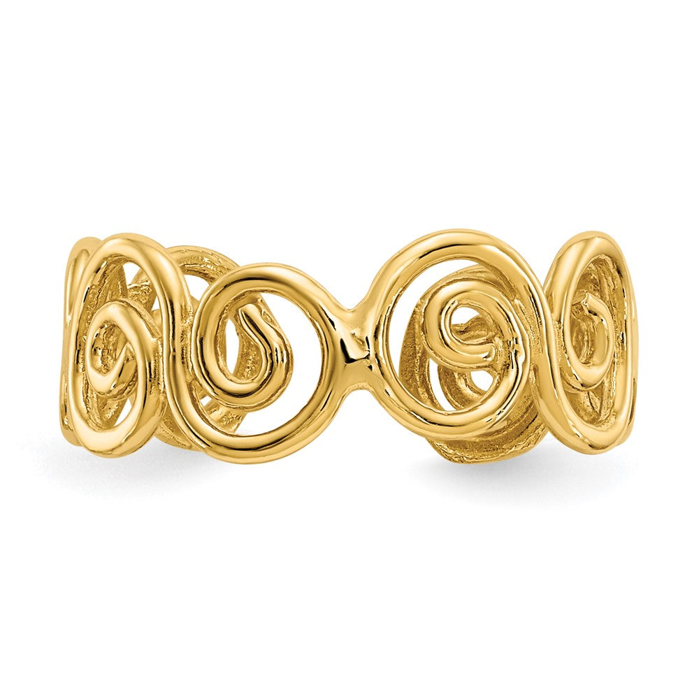 Gold Polished Swirl Toe Rings
