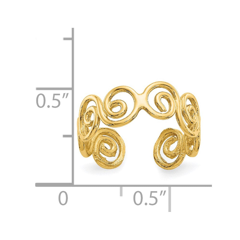 Gold Polished Swirl Toe Rings