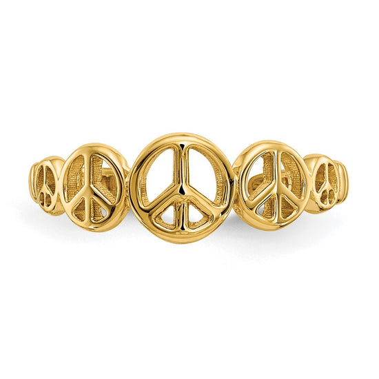 14k Peace Sign Toe Ring