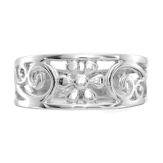 Gold Polished Flower Toe Ring