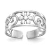 Gold Polished Flower Toe Ring