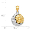 14k Two-tone Sun and Moon Charm