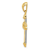 14k Two-tone Fancy -X- Cross Pendant