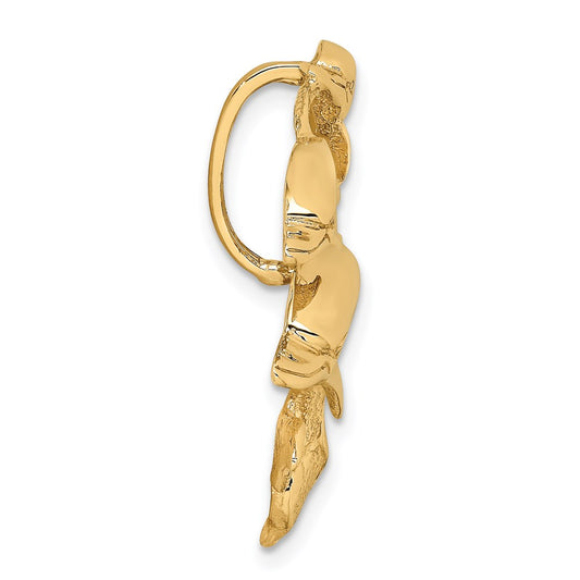 14k Triple Dolphin Omega Slide